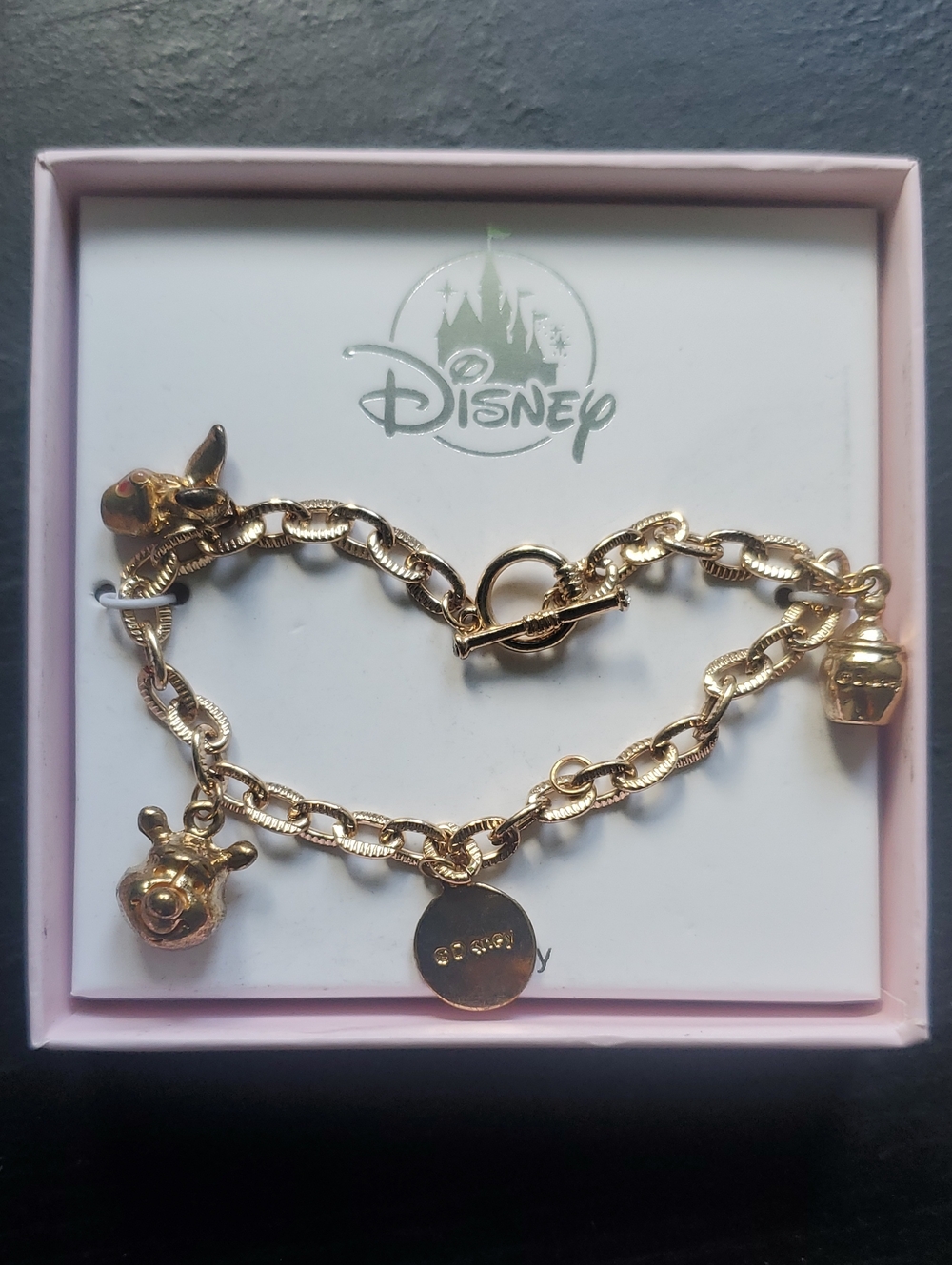 Disney Gold-tone Charm Bracelet with Themed Charms